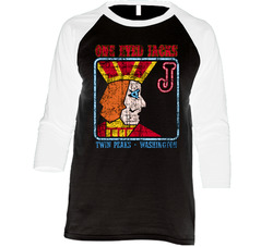 Twin Peaks One Eyed Jacks Vintage Raglan Retro Raglan 3/4 Sleeve Shirt Twin Peaks One Eyed Jacks Vintage Raglan Retro Raglan 3/4 Sleeve Shirt