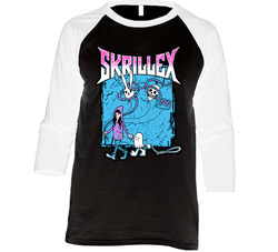 Skrillex Music Electronic Dj Vintage Raglan Retro Raglan 3/4 Sleeve Shirt Skrillex Music Electronic Dj Vintage Raglan Retro Raglan 3/4 Sleeve Shirt
