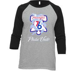 Philadelphia 76ers Playoffs Phila Unite Vintage Raglan Retro Raglan 3/4 Sleeve Shirt Philadelphia 76ers Playoffs Phila Unite Vintage Raglan Retro Raglan 3/4 Sleeve Shirt