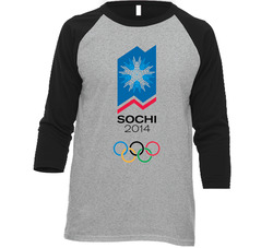Sochi 2014 Winter Olympics Vintage Raglan Retro Raglan 3/4 Sleeve Shirt Sochi 2014 Winter Olympics Vintage Raglan Retro Raglan 3/4 Sleeve Shirt