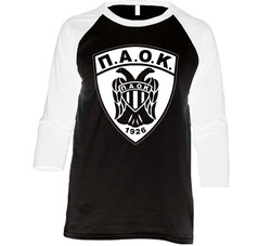 Greek Soccer Paok Vintage Raglan Retro Raglan 3/4 Sleeve Shirt Greek Soccer Paok Vintage Raglan Retro Raglan 3/4 Sleeve Shirt