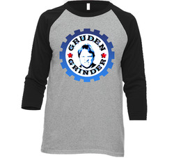Jon Gruden Gruden Grinder Football Vintage Raglan Retro Raglan 3/4 Sleeve Shirt Jon Gruden Gruden Grinder Football Vintage Raglan Retro Raglan 3/4 Sleeve Shirt