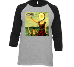 In The Aeroplane Over The Sea Neutral Milk Hotel Vintage Raglan Retro Raglan 3/4 Sleeve Shirt In The Aeroplane Over The Sea Neutral Milk Hotel Vintage Raglan Retro Raglan 3/4 Sleeve Shirt