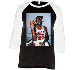 Michael Jordan Smoking Cigar Vintage Raglan Retro Raglan 3/4 Sleeve Shirt Michael Jordan Smoking Cigar Vintage Raglan Retro Raglan 3/4 Sleeve Shirt