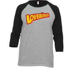 Loveburger Funny Classic Vintage Raglan Retro Raglan 3/4 Sleeve Shirt Loveburger Funny Classic Vintage Raglan Retro Raglan 3/4 Sleeve Shirt