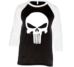 Punisher Skull Comic Book Vintage Raglan Retro Raglan 3/4 Sleeve Shirt Punisher Skull Comic Book Vintage Raglan Retro Raglan 3/4 Sleeve Shirt