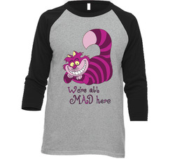Cheshire Cat Video Game Vintage Raglan Retro Raglan 3/4 Sleeve Shirt Cheshire Cat Video Game Vintage Raglan Retro Raglan 3/4 Sleeve Shirt