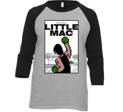 Punch Out Little Mac Rocky Poster Retro Video Game Vintage Raglan Retro Raglan 3/4 Sleeve Shirt