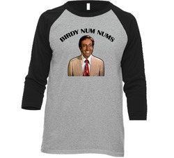 Peter Sellers The Party Birdie Birdy Num Nums Vintage Raglan Retro Raglan 3/4 Sleeve Shirt Peter Sellers The Party Birdie Birdy Num Nums Vintage Raglan Retro Raglan 3/4 Sleeve Shirt