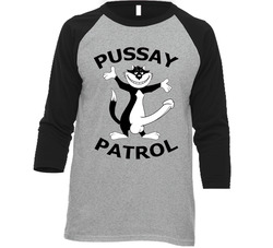 Pussay Patrol Funny The Inbetweeners Movie Vintage Raglan Retro Raglan 3/4 Sleeve Shirt Pussay Patrol Funny The Inbetweeners Movie Vintage Raglan Retro Raglan 3/4 Sleeve Shirt