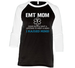Emt Mom Vintage Raglan Retro Raglan 3/4 Sleeve Shirt Emt Mom Vintage Raglan Retro Raglan 3/4 Sleeve Shirt