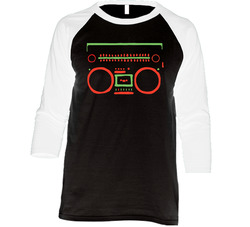 A Tribe Called Quest Boombox Logo 90s Rap Hip Hop Music Vintage Raglan Retro Raglan 3/4 Sleeve Shirt A Tribe Called Quest Boombox Logo 90s Rap Hip Hop Music Vintage Raglan Retro Raglan 3/4 Sleeve Shirt