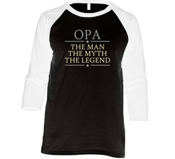 Opa The Man The Myth The Legend Vintage Raglan Retro Raglan 3/4 Sleeve Shirt Opa The Man The Myth The Legend Vintage Raglan Retro Raglan 3/4 Sleeve Shirt