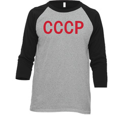 Cccp Red Ringer Vintage Raglan Retro Raglan 3/4 Sleeve Shirt Cccp Red Ringer Vintage Raglan Retro Raglan 3/4 Sleeve Shirt