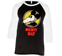 Mickey Rat Black Vintage Raglan Retro Raglan 3/4 Sleeve Shirt Mickey Rat Black Vintage Raglan Retro Raglan 3/4 Sleeve Shirt