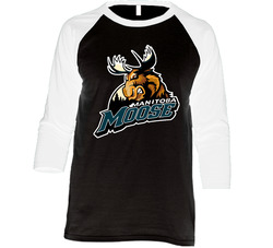Manitoba Moose Hockey Winnipeg Retro Vintage Raglan Retro Raglan 3/4 Sleeve Shirt Manitoba Moose Hockey Winnipeg Retro Vintage Raglan Retro Raglan 3/4 Sleeve Shirt