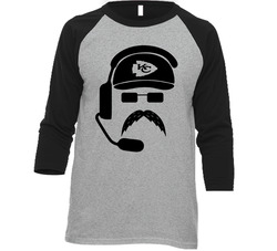 Andy Reid Kansas City Football Cartoon Vintage Raglan Retro Raglan 3/4 Sleeve Shirt Andy Reid Kansas City Football Cartoon Vintage Raglan Retro Raglan 3/4 Sleeve Shirt