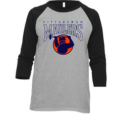 Pittsburgh Maulers Football Sports Vintage Raglan Retro Raglan 3/4 Sleeve Shirt Pittsburgh Maulers Football Sports Vintage Raglan Retro Raglan 3/4 Sleeve Shirt