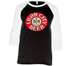 Iron City Beer Pittsburgh Retro Distressed Look Beer Lovers Vintage Raglan Retro Raglan 3/4 Sleeve Shirt Iron City Beer Pittsburgh Retro Distressed Look Beer Lovers Vintage Raglan Retro Raglan 3/4 Sleeve Shirt