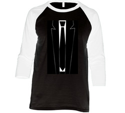 Black Tie Suit Funny Formal Parody Vintage Raglan Retro Raglan 3/4 Sleeve Shirt Black Tie Suit Funny Formal Parody Vintage Raglan Retro Raglan 3/4 Sleeve Shirt