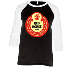 Red Horse Extra Strong Beer Vintage Raglan Retro Raglan 3/4 Sleeve Shirt Red Horse Extra Strong Beer Vintage Raglan Retro Raglan 3/4 Sleeve Shirt