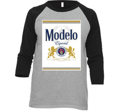 Modelo Especial Mexico Pilsner Lager Beer Vintage Raglan Retro Raglan 3/4 Sleeve Shirt Modelo Especial Mexico Pilsner Lager Beer Vintage Raglan Retro Raglan 3/4 Sleeve Shirt
