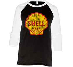 Shell Oil Racing Vintage Logo Vintage Raglan Retro Raglan 3/4 Sleeve Shirt Shell Oil Racing Vintage Logo Vintage Raglan Retro Raglan 3/4 Sleeve Shirt