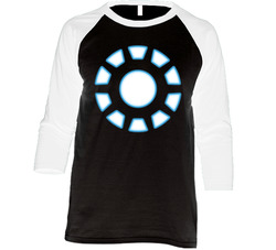 Iron Man Glowing Heart Comic Movie Vintage Raglan Retro Raglan 3/4 Sleeve Shirt Iron Man Glowing Heart Comic Movie Vintage Raglan Retro Raglan 3/4 Sleeve Shirt