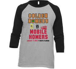 Golden Domers Vs Mobile Homers Notre Dame Alabama Vintage Raglan Retro Raglan 3/4 Sleeve Shirt Golden Domers Vs Mobile Homers Notre Dame Alabama Vintage Raglan Retro Raglan 3/4 Sleeve Shirt