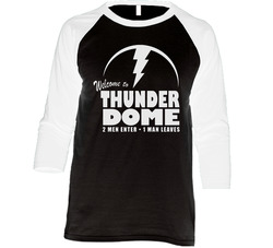 Mad Max Welcome To Thunderdome Vintage Raglan Retro Raglan 3/4 Sleeve Shirt Mad Max Welcome To Thunderdome Vintage Raglan Retro Raglan 3/4 Sleeve Shirt