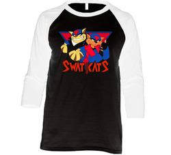 Swat Kats Retro Cartoon Vintage Raglan Retro Raglan 3/4 Sleeve Shirt Swat Kats Retro Cartoon Vintage Raglan Retro Raglan 3/4 Sleeve Shirt