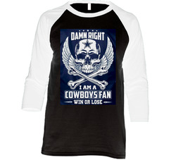 Dallas Cowboys T Shirt Damn Right I Am A Cowboys Fan Win or Lose Vintage Raglan Retro Raglan 3/4 Sleeve Shirt Dallas Cowboys T Shirt Damn Right I Am A Cowboys Fan Win or Lose Vintage Raglan Retro Raglan 3/4 Sleeve Shirt