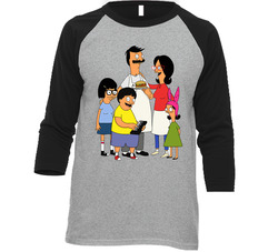 Bob's Burgers Vintage Raglan Retro Raglan 3/4 Sleeve Shirt Bob's Burgers Vintage Raglan Retro Raglan 3/4 Sleeve Shirt