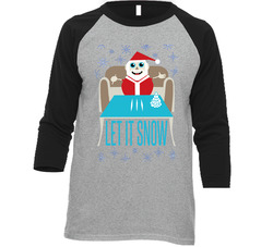 Walmart Let It Snow Snowman Ugly Sweater Parody Christmas Party Vintage Raglan Retro Raglan 3/4 Sleeve Shirt Walmart Let It Snow Snowman Ugly Sweater Parody Christmas Party Vintage Raglan Retro Raglan 3/4 Sleeve Shirt