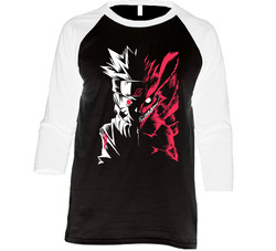 Naruto Anime Manga Nine Tails Fox Chakra Vintage Raglan Retro Raglan 3/4 Sleeve Shirt Naruto Anime Manga Nine Tails Fox Chakra Vintage Raglan Retro Raglan 3/4 Sleeve Shirt