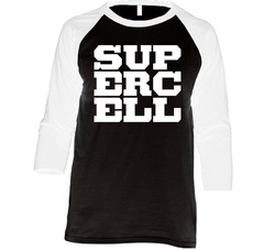 Supercell Black Vintage Raglan Retro Raglan 3/4 Sleeve Shirt Supercell Black Vintage Raglan Retro Raglan 3/4 Sleeve Shirt