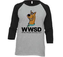 What Would Scooby Do Scooby Doo Vintage Raglan Retro Raglan 3/4 Sleeve Shirt What Would Scooby Do Scooby Doo Vintage Raglan Retro Raglan 3/4 Sleeve Shirt