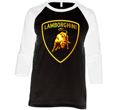Lamborghini Car Logo Vintage Raglan Retro Raglan 3/4 Sleeve Shirt