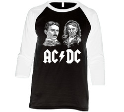 AC DC block BLACK Vintage Raglan Retro Raglan 3/4 Sleeve Shirt AC DC block BLACK Vintage Raglan Retro Raglan 3/4 Sleeve Shirt