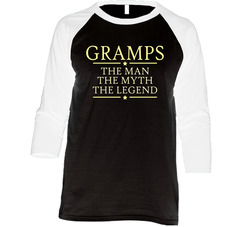22084330 Gramps The Man The Myth The Legend Vintage Raglan Retro Raglan 3/4 Sleeve Shirt 22084330 Gramps The Man The Myth The Legend Vintage Raglan Retro Raglan 3/4 Sleeve Shirt