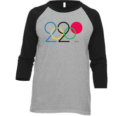 2020 Tokyo Olympics Logo Vintage Raglan Retro Raglan 3/4 Sleeve Shirt 2020 Tokyo Olympics Logo Vintage Raglan Retro Raglan 3/4 Sleeve Shirt