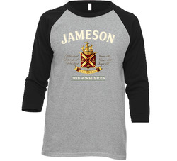 Jameson Irish Whiskey Vintage Raglan Retro Raglan 3/4 Sleeve Shirt Jameson Irish Whiskey Vintage Raglan Retro Raglan 3/4 Sleeve Shirt