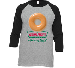 Krispy Kreme Donut Vintage Raglan Retro Raglan 3/4 Sleeve Shirt Krispy Kreme Donut Vintage Raglan Retro Raglan 3/4 Sleeve Shirt