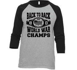 New Back To Back World War Champs Usa Champions Vintage Raglan Retro Raglan 3/4 Sleeve Shirt New Back To Back World War Champs Usa Champions Vintage Raglan Retro Raglan 3/4 Sleeve Shirt