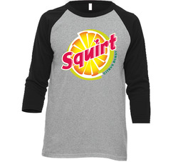 Squirt Soda Pop Logo Vintage Raglan Retro Raglan 3/4 Sleeve Shirt Squirt Soda Pop Logo Vintage Raglan Retro Raglan 3/4 Sleeve Shirt