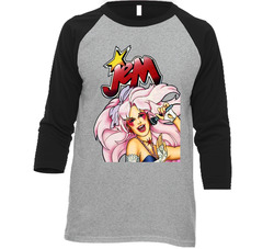 Jem And The Holograms Vintage Raglan Retro Raglan 3/4 Sleeve Shirt Jem And The Holograms Vintage Raglan Retro Raglan 3/4 Sleeve Shirt