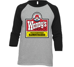 Wendys Hamburger Logo Retro Vintage Raglan Retro Raglan 3/4 Sleeve Shirt Wendys Hamburger Logo Retro Vintage Raglan Retro Raglan 3/4 Sleeve Shirt