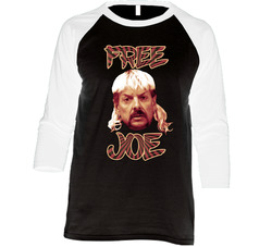 Free Joe Exotic Tiger King Pop Art Vintage Raglan Retro Raglan 3/4 Sleeve Shirt Free Joe Exotic Tiger King Pop Art Vintage Raglan Retro Raglan 3/4 Sleeve Shirt