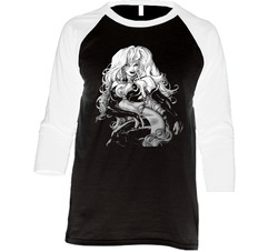 Lady Death 1 Vintage Raglan Retro Raglan 3/4 Sleeve Shirt Lady Death 1 Vintage Raglan Retro Raglan 3/4 Sleeve Shirt
