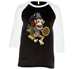 MONKEY BOMB COD Black Ops 2 ZOMBIES Black T-Shirt 100% COTTON (1 OF A KIND) Vintage Raglan Retro Raglan 3/4 Sleeve Shirt